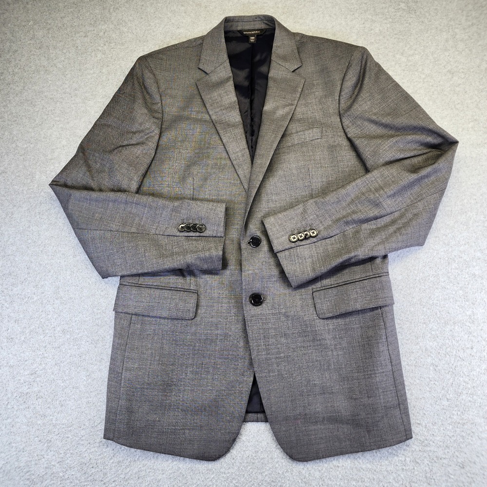 Banana Republic Mens 38R Slim Fit‎ Marzotto Blazer Wool Sport Coat Jacket Gray